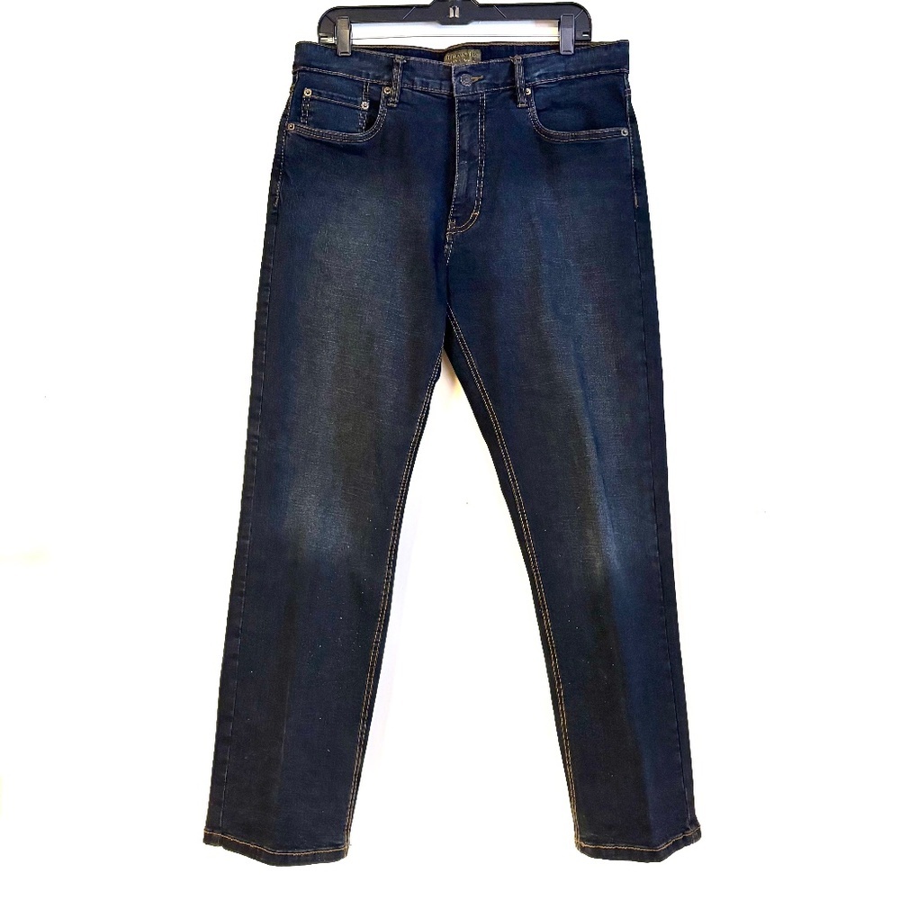 Urban Star Mens Relaxed Straight Leg Jeans Dark Wash Denim Blue Size 36 x 30
